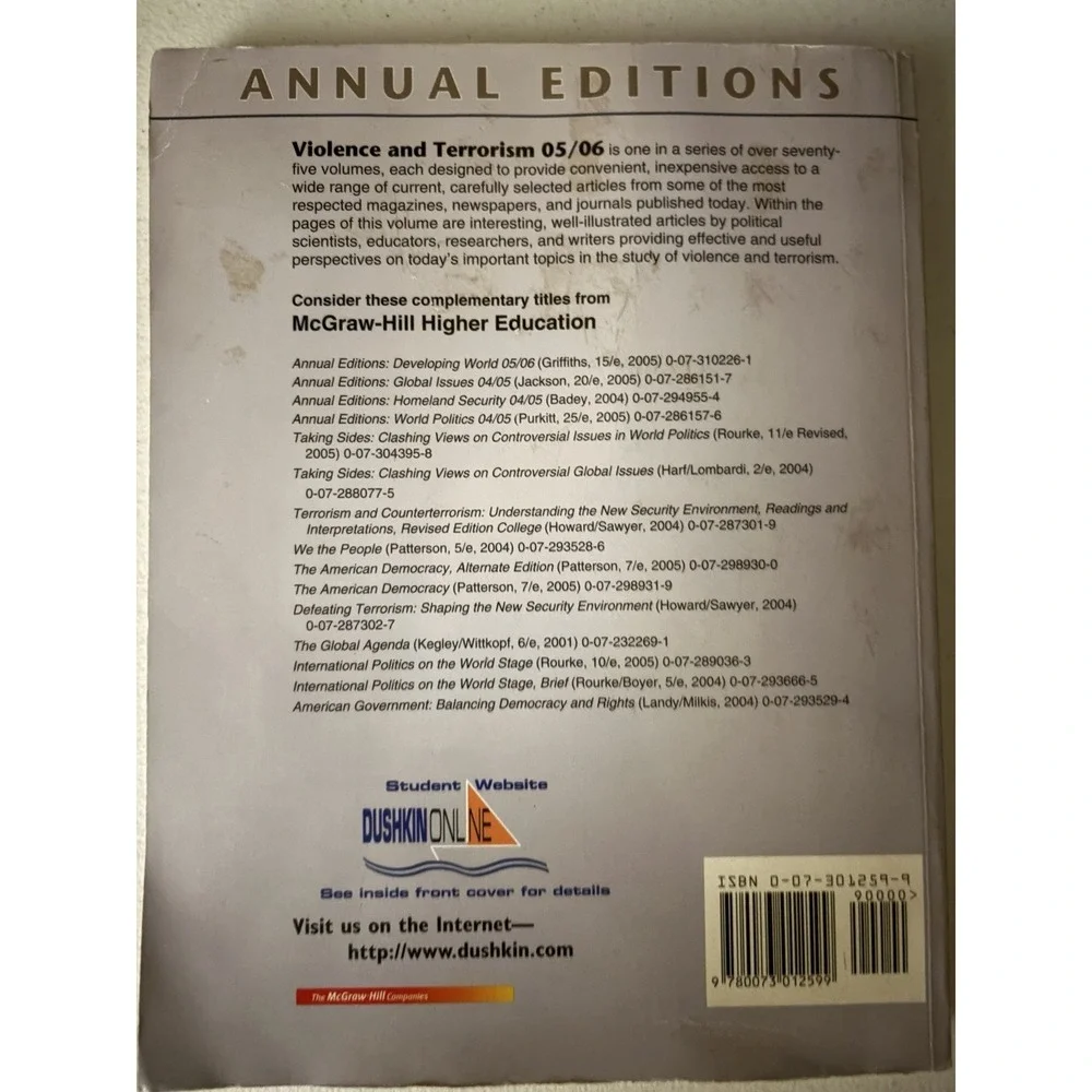 Violence & Terrorism Annual Edition Book 05/06